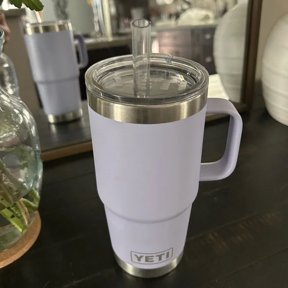 YETI Rambler 25 oz Tumbler with Handle and Straw Lid Cosmic Lilac - Picture 4 of 10